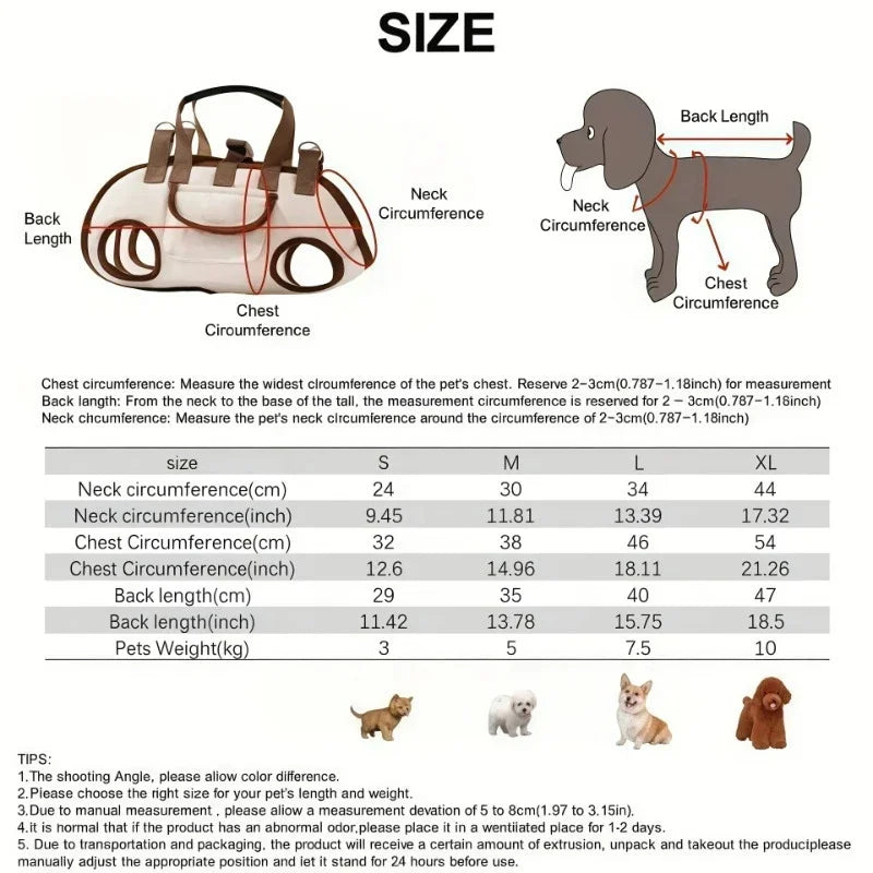 Small Dog Lift Harness Backpack Sling Carrier with Handle Leash Pet Carrying Box for Outdoor Walking Cats Supplies