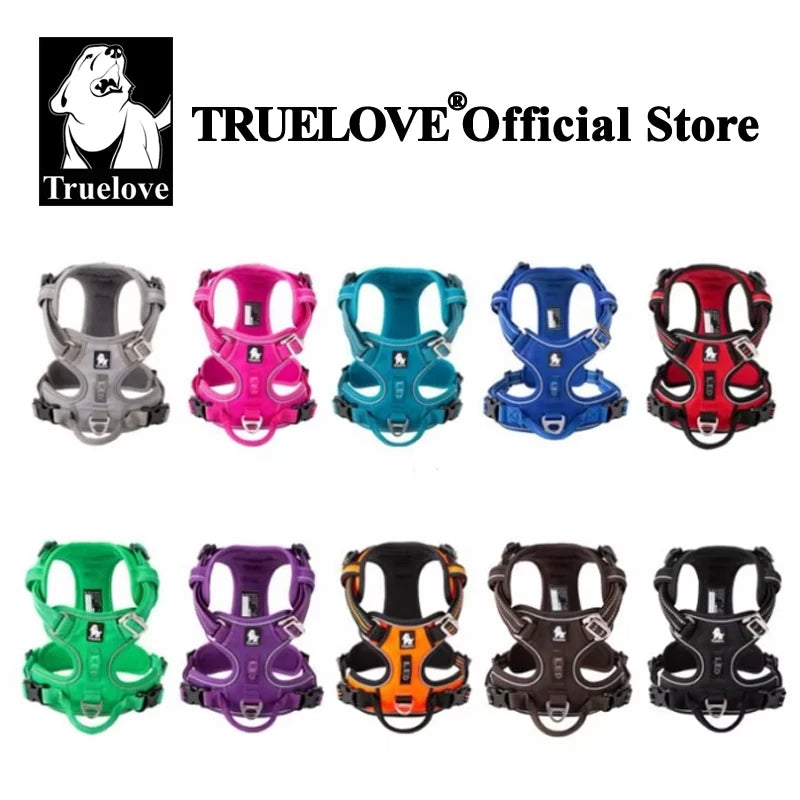 Truelove Pet Harness Fashionable Nylon Durable Dog Harness Reflective Breathable Padded Training Vest Luxury Pet Accessories