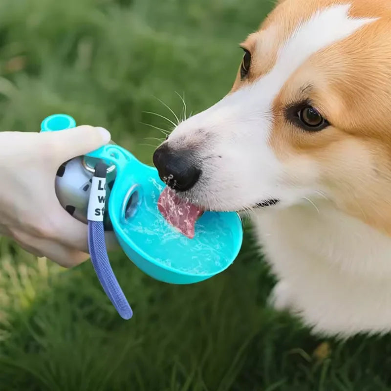 Pet Stainless Steel Foldable Spherical Water Bottle Portable Dog Bowl Suitable for Outdoor Use