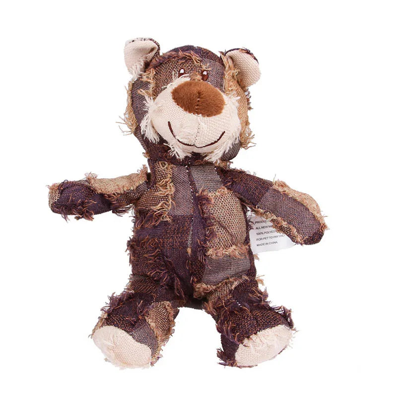 Teddy Bear Squeaky Plush Dog Toy, Small or Large
