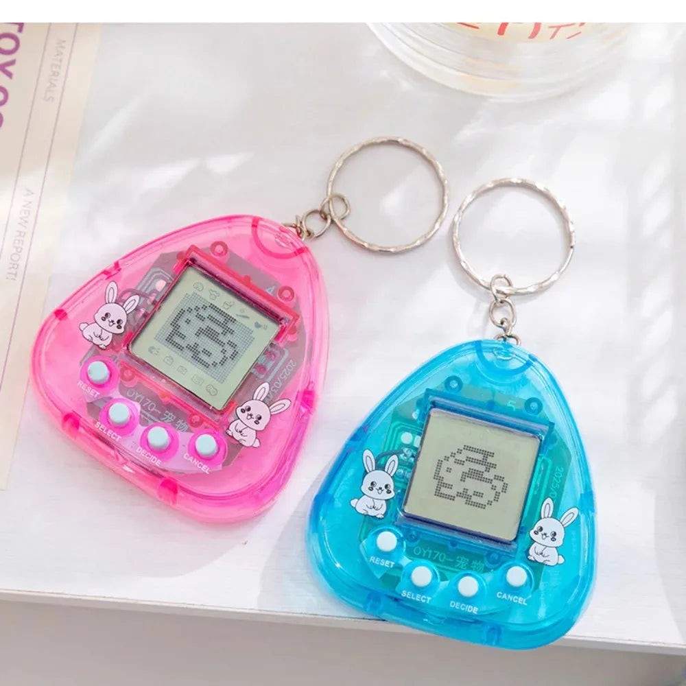 1PC Transparent Electronic Pet, 168 Pets in 1 Virtual Digital Cyber Pet, Nostalgic Pixel Handheld Game Toy