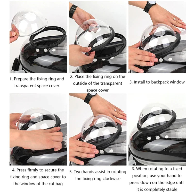 Backpack Carrier/ Bubble Carrying Bag for Small Medium Dogs Cats, Transparent Cat Space Capsule, Breathable Cat/ Dog Travel Bag