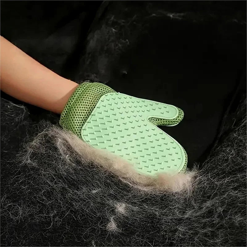 Hand-Washable Double-Sided Grooming Glove for Cats & Dogs