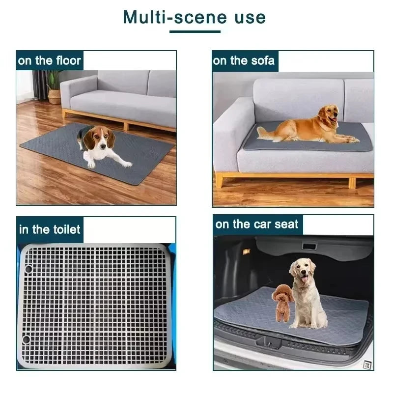 Dog Pee Pad Reusable Washable Dog Urine Mat Car Seat Floor Sofa Waterproof Absorbent Puppy Cat Training Diaper Mat Pet Supplies