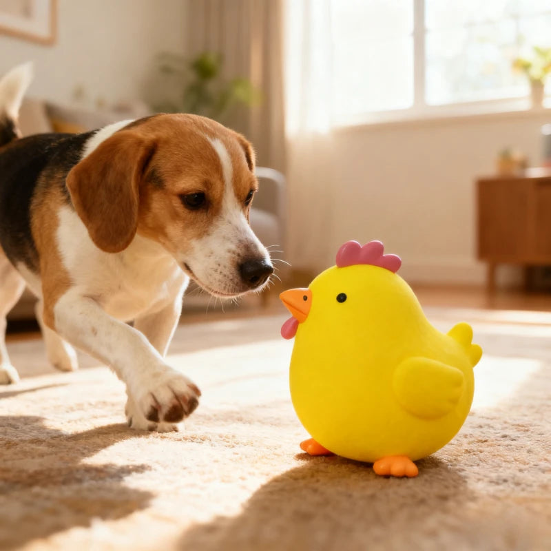 Pet Latex Molar Chew Toy, Squeaky Pig Chicken Ox Head Shaped, Durable Safe Teeth Cleaning Toy for Dogs Pet Interactive Supplies