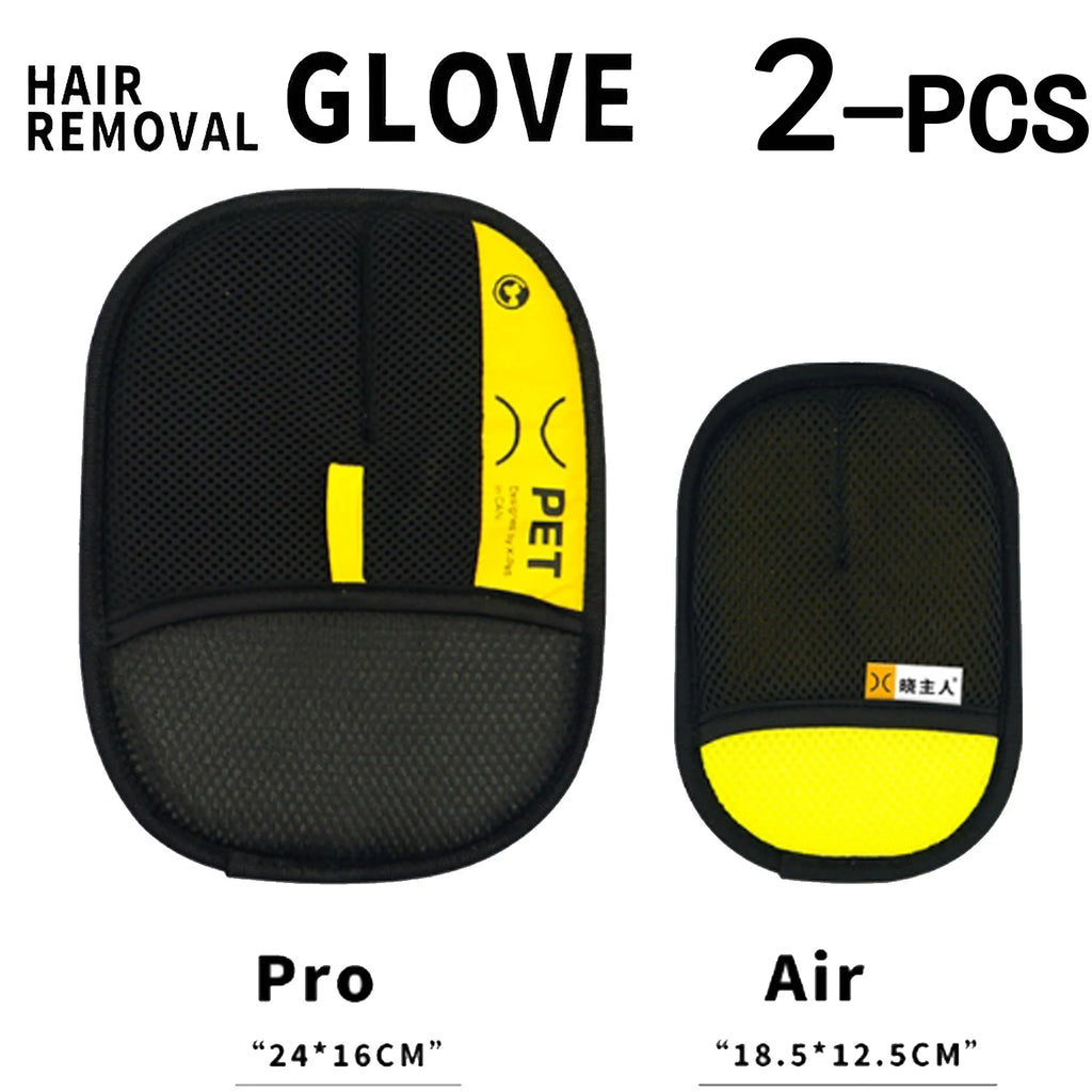 2 in 1 Pet Hair Removal Mitts for Cats Dogs Electrostatic Grooming Glove Reusable Washable with Lint Roller Brush Safe Non Toxic