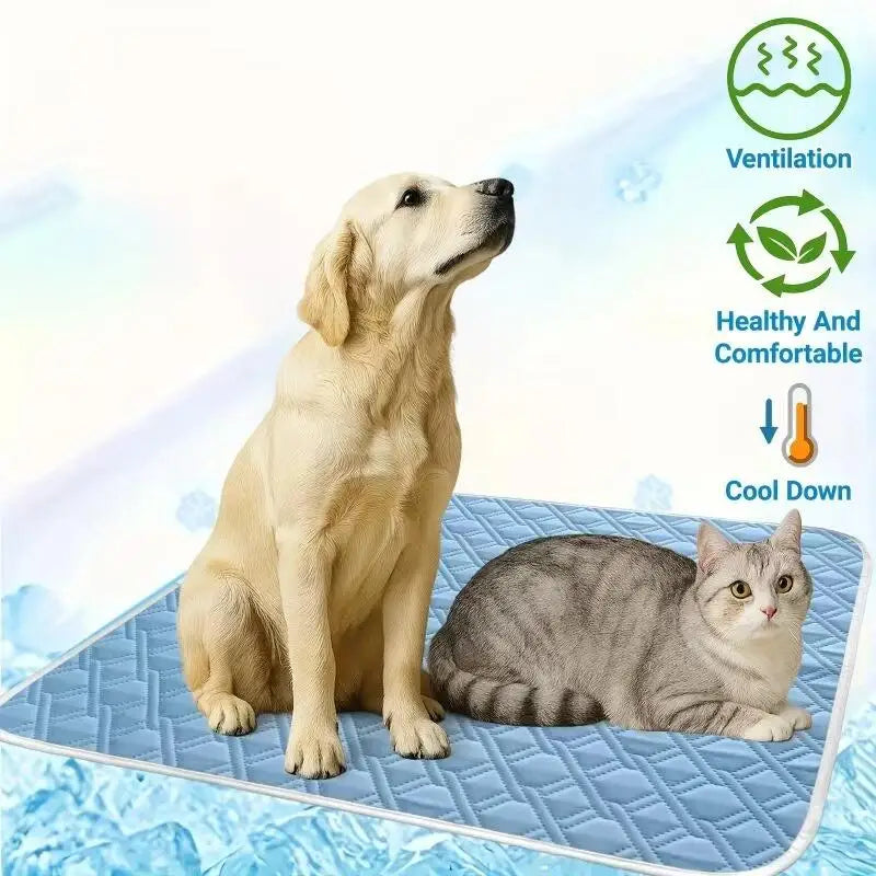 Pet Summer Cooling Mat Breathable Washable Anti Slip Large Dog Cool Pad Portable Sleeping Cushion For Puppy Cat Rest Accessory
