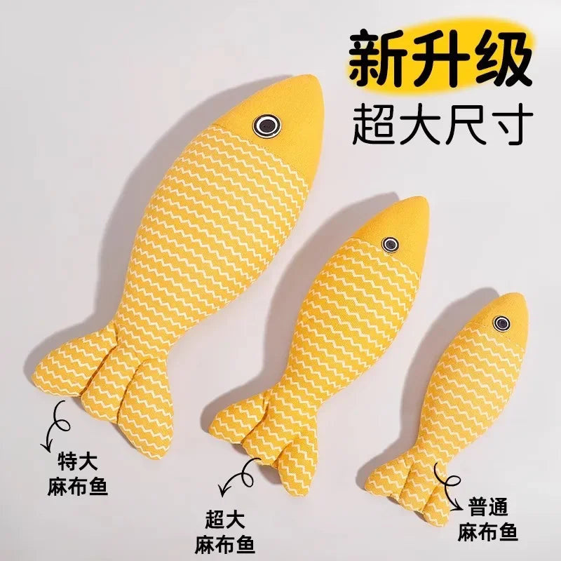 Interactive Cat Toy with Catnip Self Entertainment Simulation Fish Kitten Teaser Stick Chewing Pet Cat Supplies