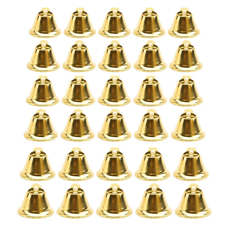 10/20/30Pcs Xmas Gold Small Jingle Bells Hangable Metal Bell Wedding Christmas Decor DIY Crafts Pet Accessories-35/38/45/50mm