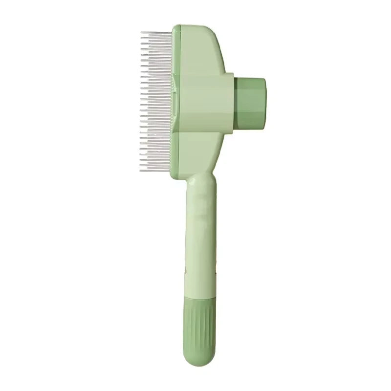 Dogs Cats Hair Comb One Button Self Cleaning Pet Hair Flea Remover Brush Dual Stainless Teeth Grooming Massage Tool for Pet