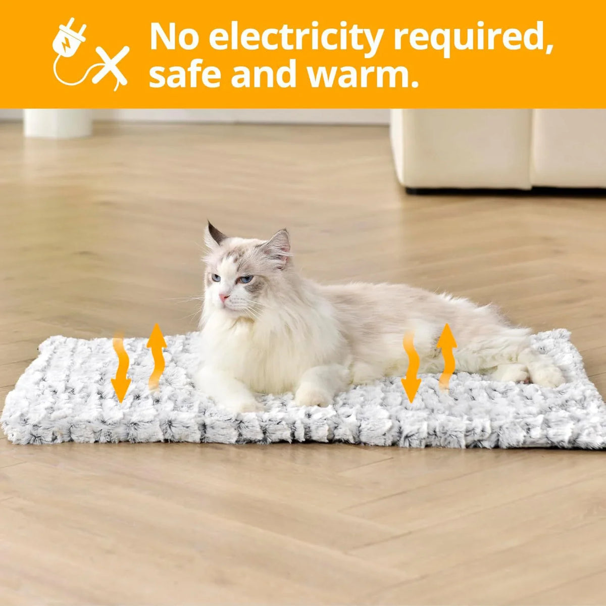 Self-Warming Cat Bed, Ultra Soft Warm Dog Cage Mat, Non-Slip Self-Warming Pet Pad, Suitable for Cats Dogs Indoor Outdoor