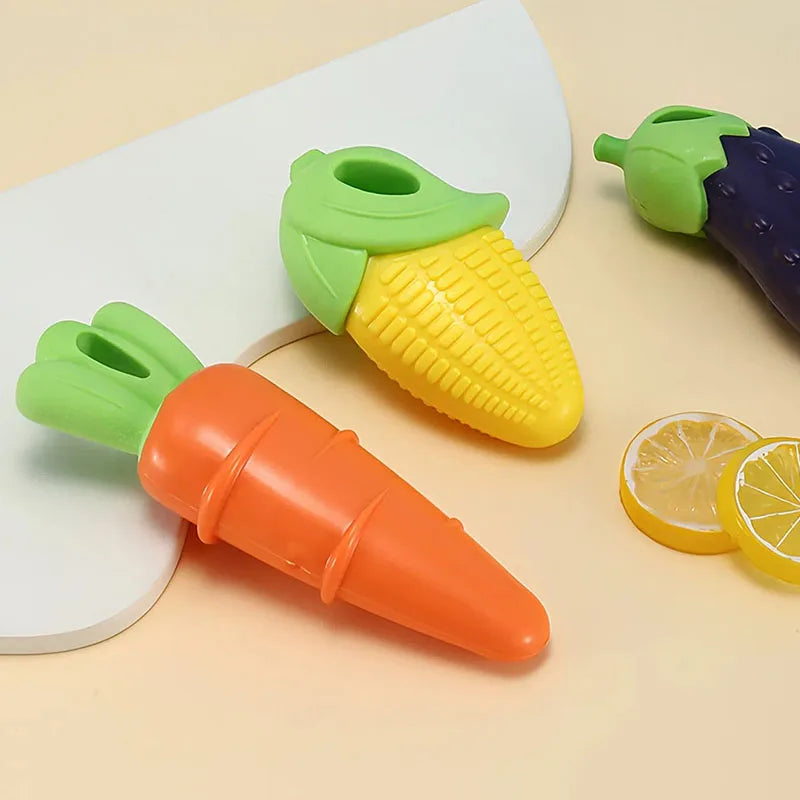 Squeaky Dog Chew Toy Simulation Carrot Corn Shape Bite-Resistant Teeth Cleaning Interactive Training Pet Supplies