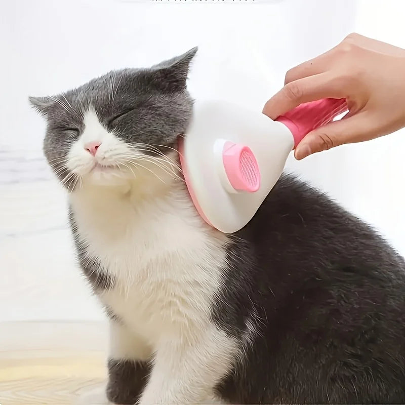 Easy-Clean Pet Grooming Brush with One-Button Hair Release