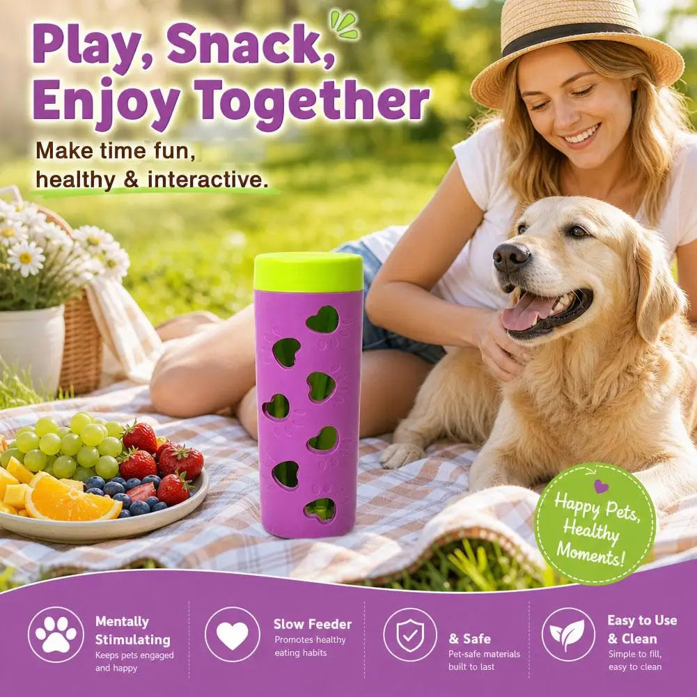 Pet Slow Feeder Treat Dispensing Roller Toy Detachable Durable Chew-Friendly Interactive Dispenser for Small Medium Dogs & Cats