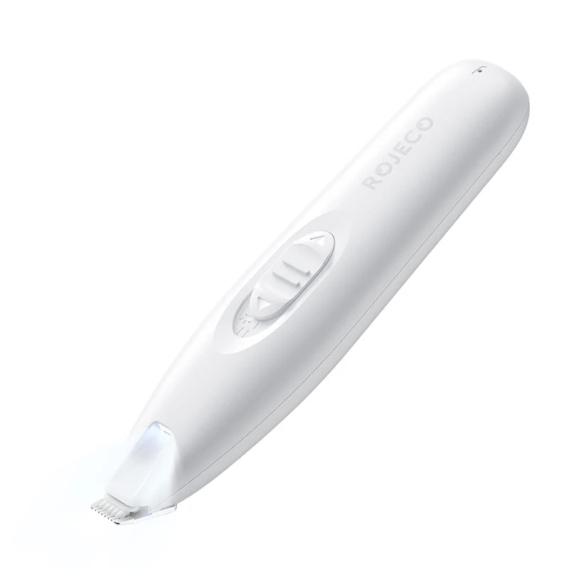 ROJECO Pet Electric Clipper For Cat Claw Foots Hair Trimmer With LED Light Rechargeable Dog Foot Haircut Shaver Grooming Supply