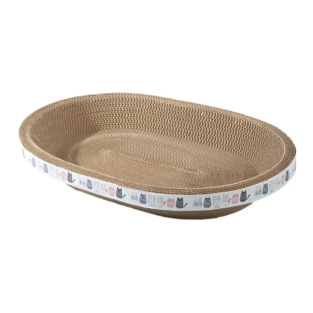 Corrugated Cardboard Cat Scratcher Bowl Bed, Two Sizes