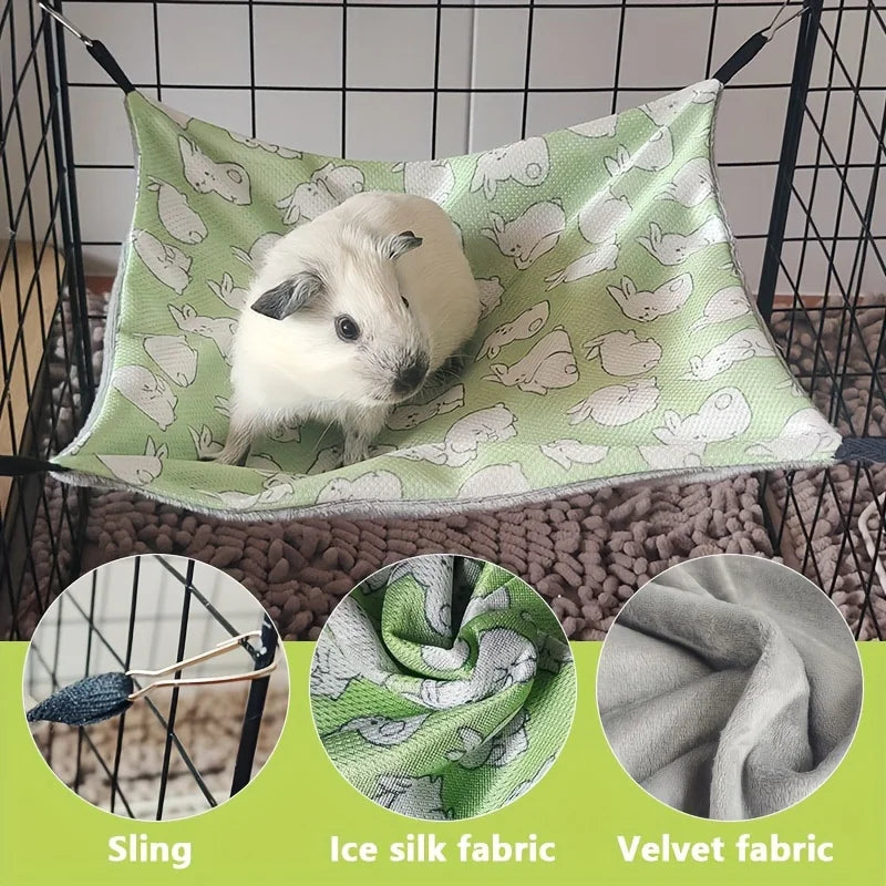 Double-Sided Hammock Guinea Pig Breathable Summer Hammock with Sling Pets Hammock Pet Products Small Pets Accessory Equipment