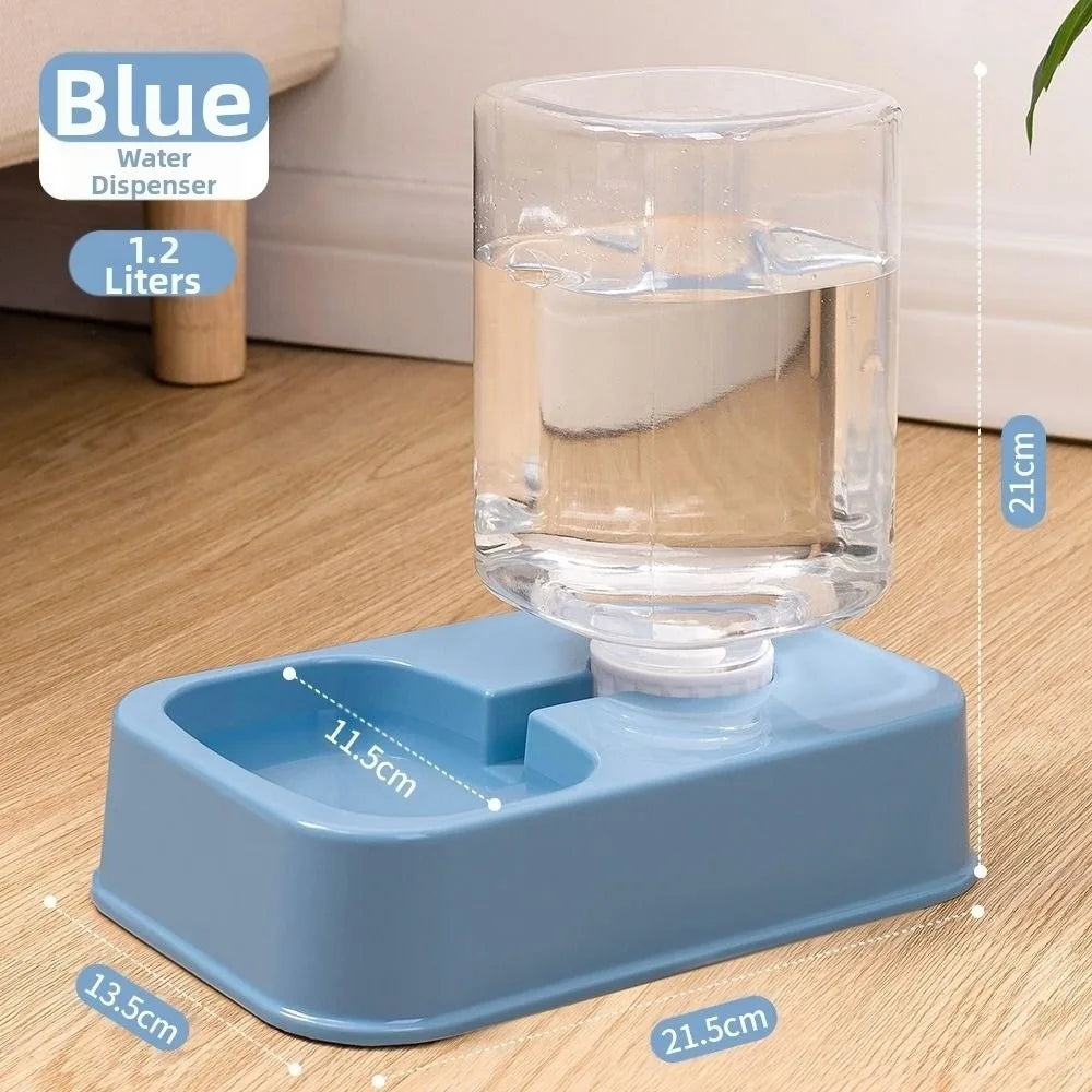 1.2L/1.5L Pet Automatic Feeder Plastic Large Capacity Cat Dog Water Dispenser Feeder Set 3 Colors 2 Styles
