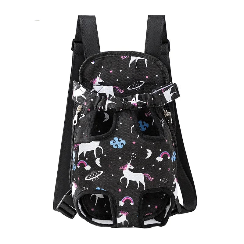 Adjustable Double-Shoulder Pet Carrier Backpack, Prints and Colors
