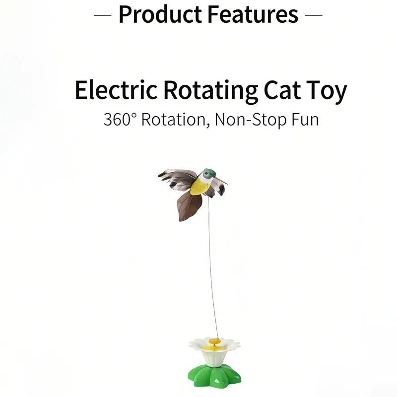 1PCS Electric Butterfly Cat Toy Shake Rotating Flying Automatic Humming Bird Intelligence Training Funny Pet Toys Random Color