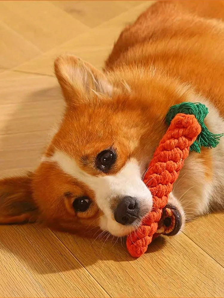 Hot rope knot grinding teeth resistant hand-woven animal cotton rope small and medium-sized dog pet dog toys