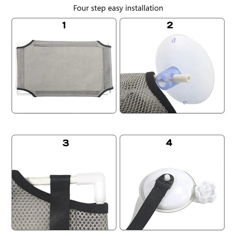 Cat Hammock Window Bed Kitten Sunny Seat Hanging Mount Beds Cat Sofa Double-Decker Tunnels Suction Cup Wall Pet Hanging Winter