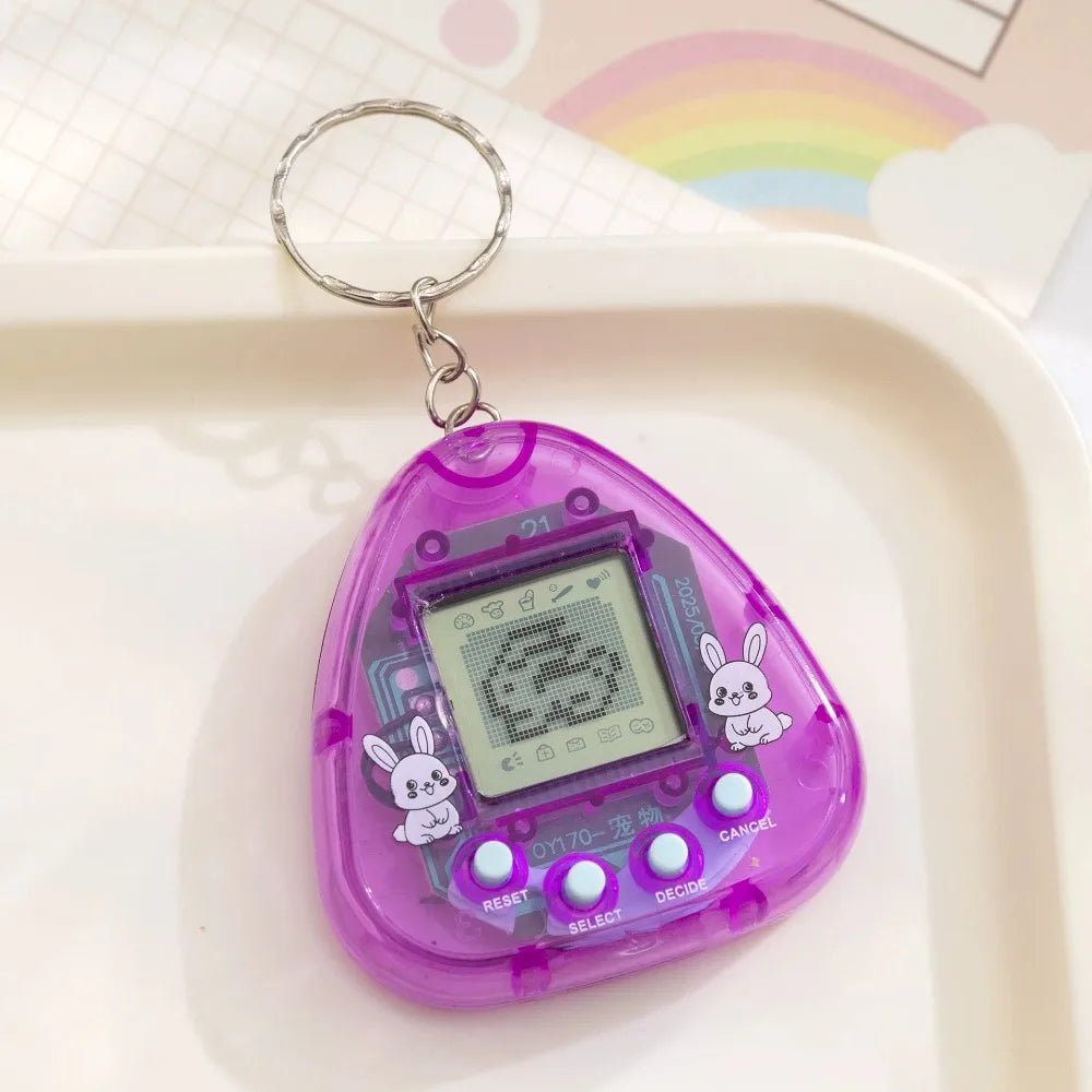 1PC Transparent Electronic Pet, 168 Pets in 1 Virtual Digital Cyber Pet, Nostalgic Pixel Handheld Game Toy