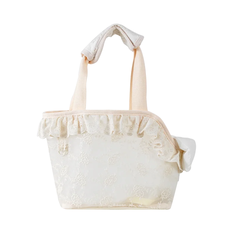 Onecute Lace Pet Carrier Bag - Handheld Shoulder Puppy Purse for Small Dogs, Chihuahua, Cats - Dog Walking Accessories