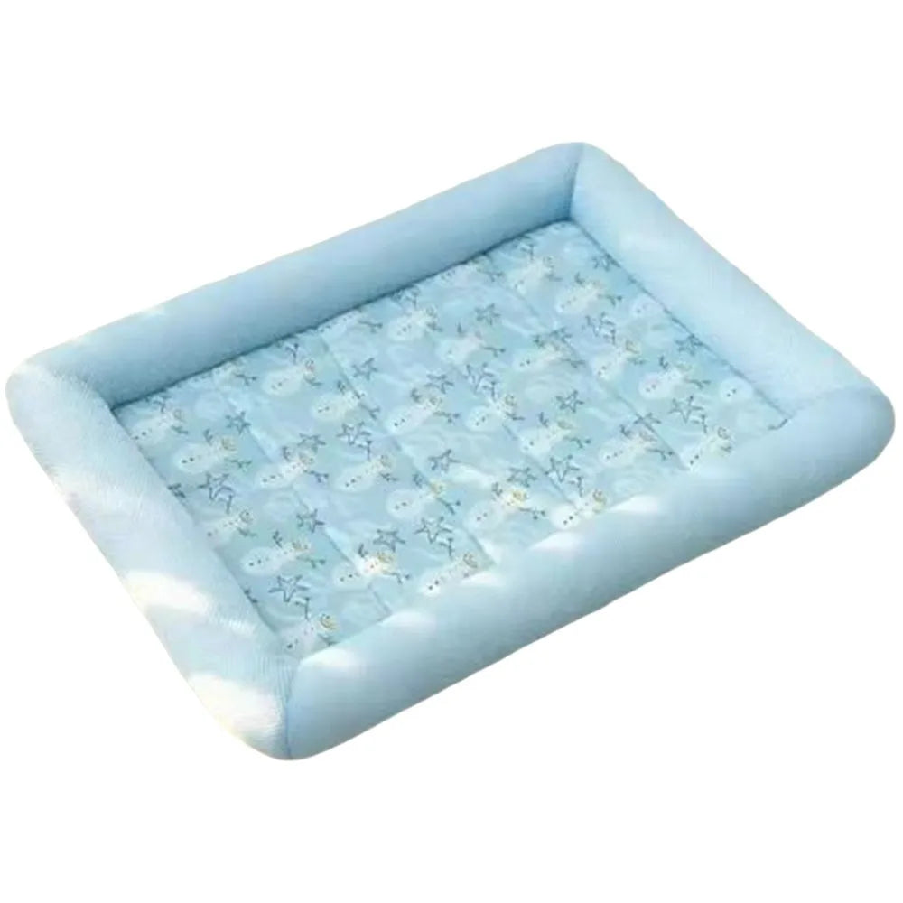Square Cotton Pet Bed with Raised Edge