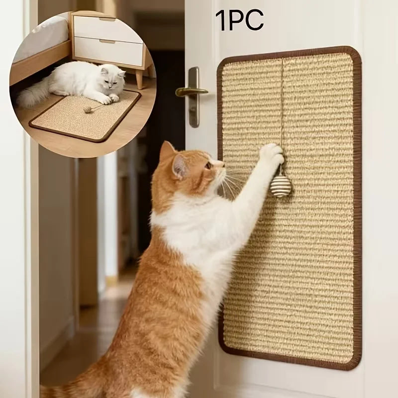 Standing Sisal Cat Scratcher with Hanging Ball Toy