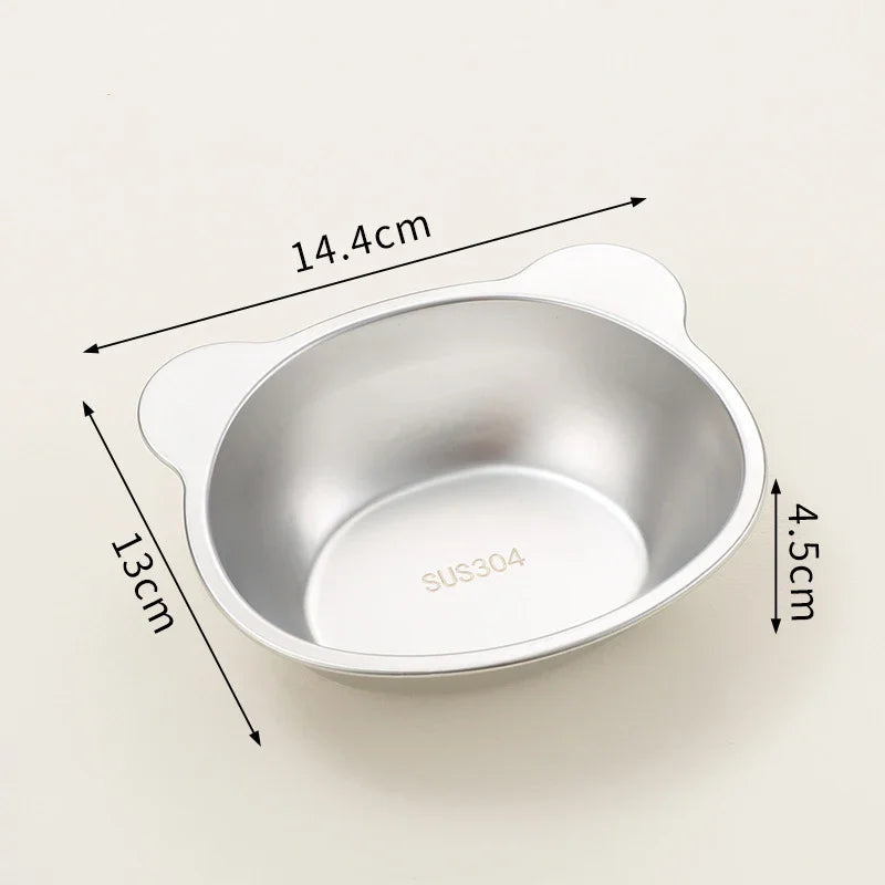 Stainless Steel Cat Bowl with Raised Metal Stand