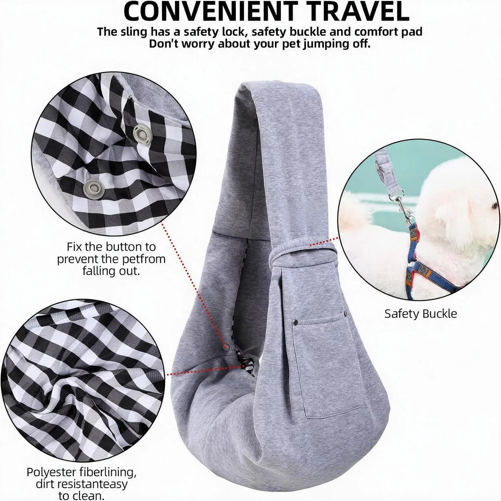 Cotton Comfortable Dog Bag Pet Out Crossbody Shoulder Bag Outdoor Travel Portable Cat Puppy Sling Bag Pet Carrying Supplies