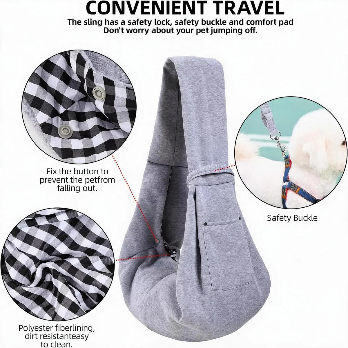 Cotton Comfortable Dog Bag Pet Out Crossbody Shoulder Bag Outdoor Travel Portable Cat Puppy Sling Bag Pet Carrying Supplies
