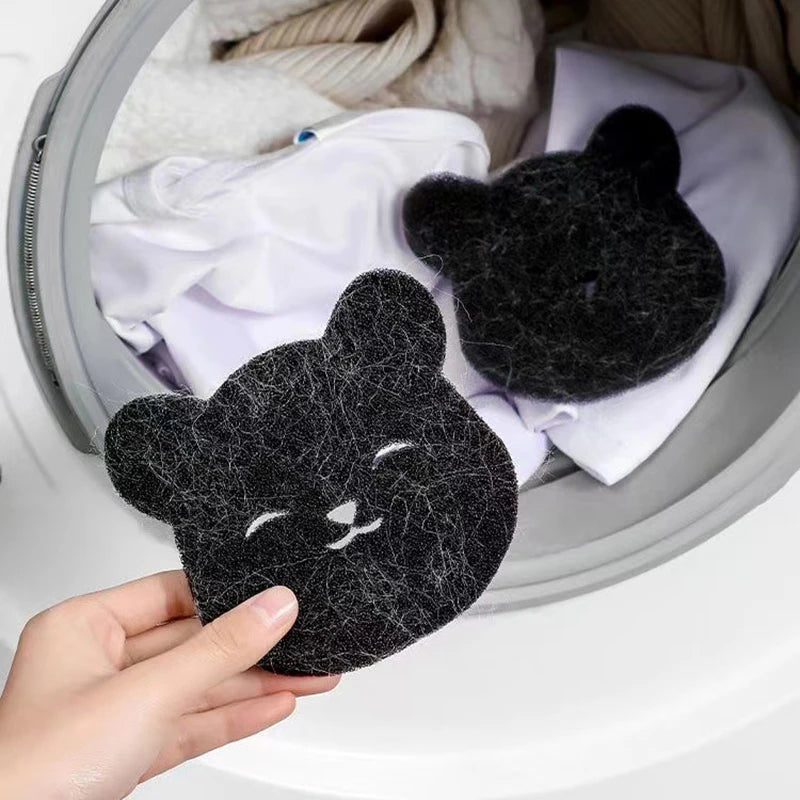 4/8PCS Bear Shape Laundry Balls Lint Catcher Reusable Pet Hair Remover Cleaning Sponge for Clothes Sofa Cat Dog Home House