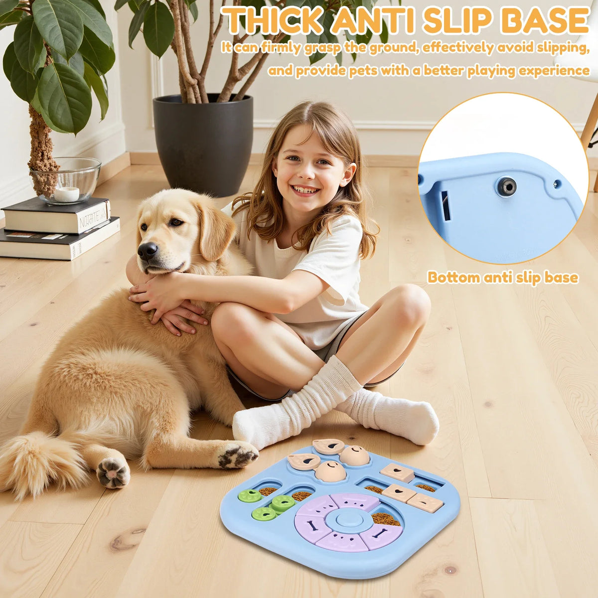 Interactive Dog Puzzle Toy & Treat Dispenser, Non-Slip