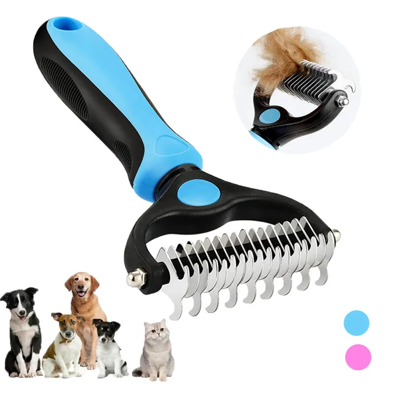 Self-Cleaning Stainless Steel Deshedding Comb for Cats & Dogs