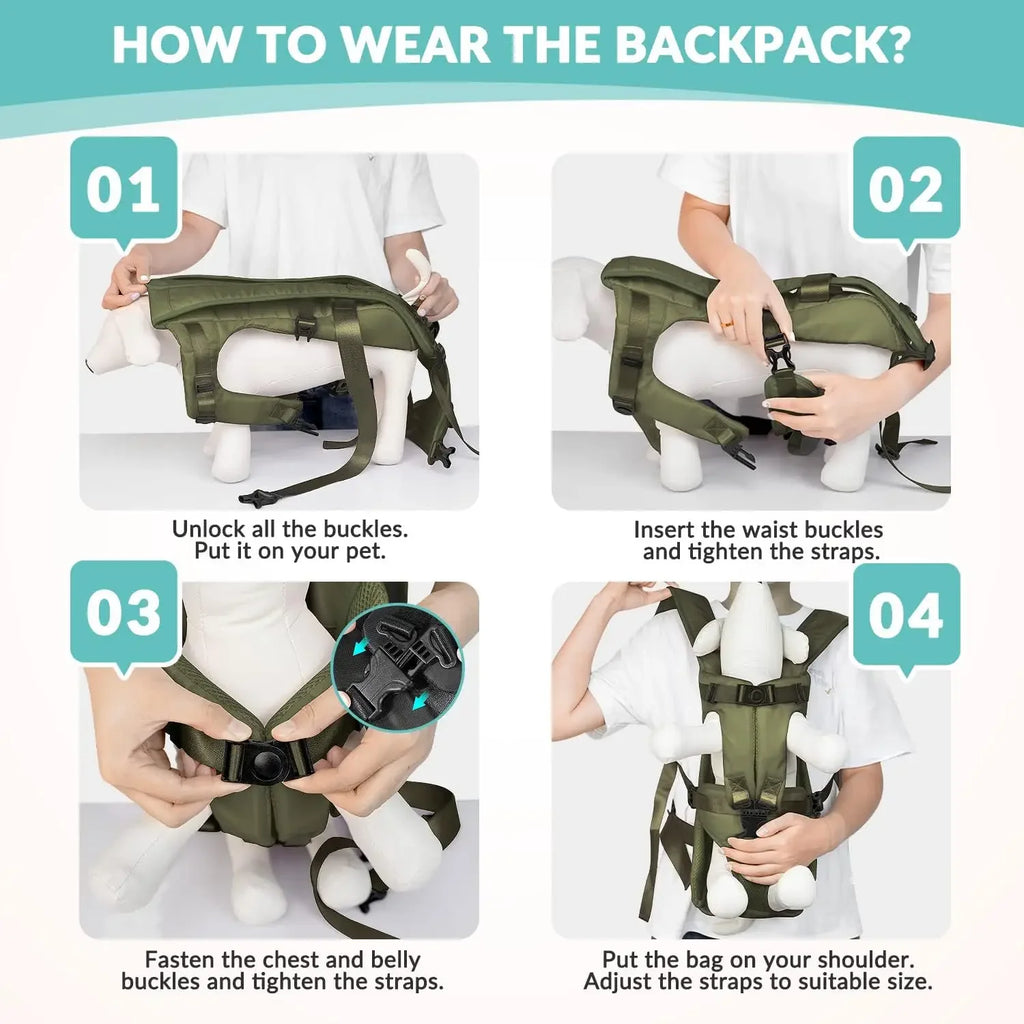 Pet Front Carrier Backpacks Ajustable Hands Free Dog Backpack For Small Mediun Dogs Breathable Cats Outdoor Travel Carrier Bags