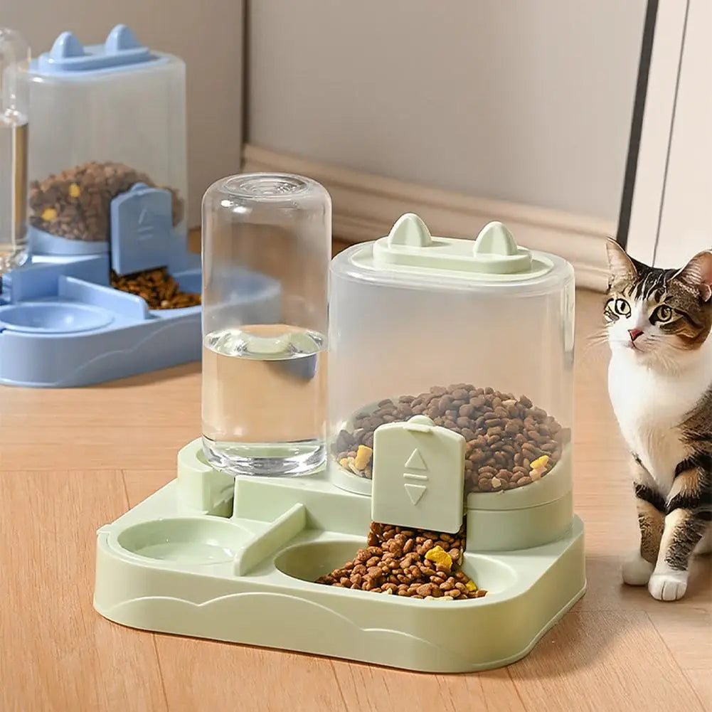 Automatic Feeder Dog Cat Food Bowl With Water Fountain Large Capacity Pet Food Storage Dispenser Container Puppy Pet Accessories