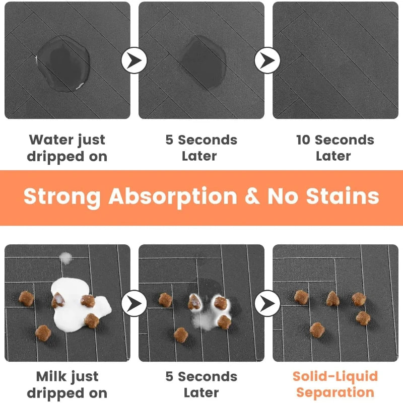 Pet Feeding Mat-Absorbent Pet Placemat for Food and Water Bowl with Waterproof Rubber Backing Quick Dry Water Mat for Dog Cat