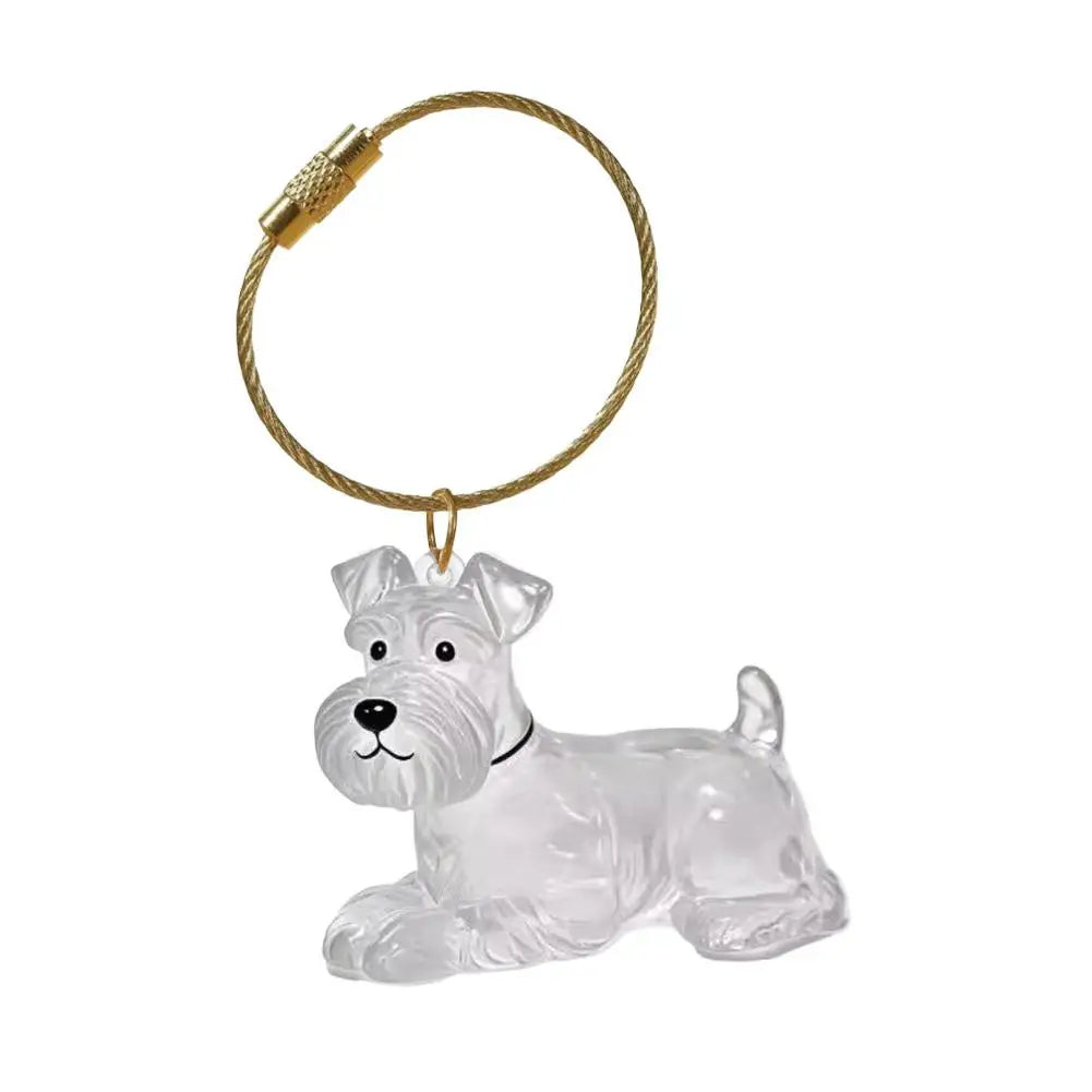 Clear Pet Fur Keepsake Capsule Keychain in Ten Styles