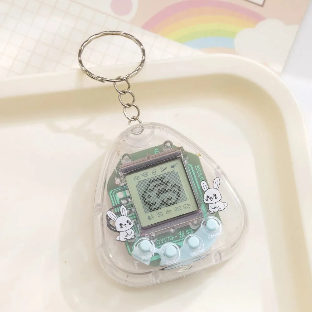 1PC Transparent Electronic Pet, 168 Pets in 1 Virtual Digital Cyber Pet, Nostalgic Pixel Handheld Game Toy