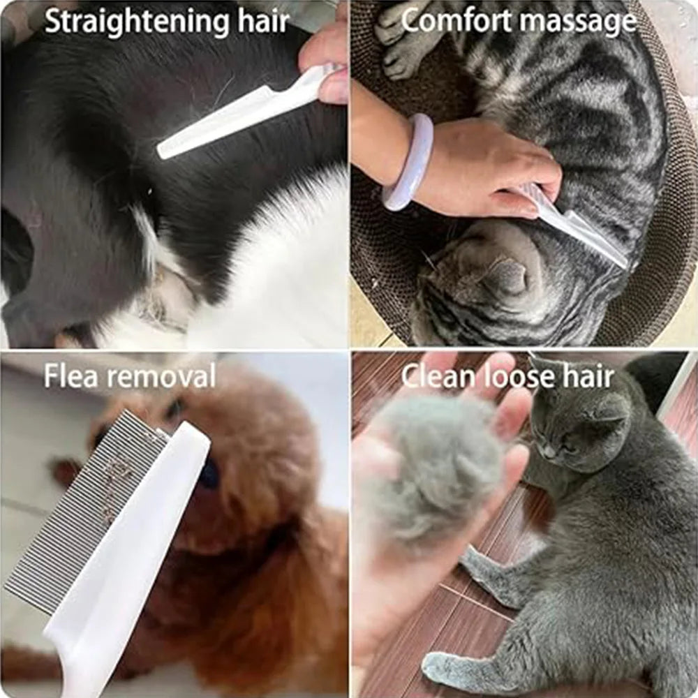Pet Grooming Flea Comb Pet Care Comb Cat Hair Brush Flea Removal Massage Comb Dog Hair Grooming Cleaning Tools Pets Accessories
