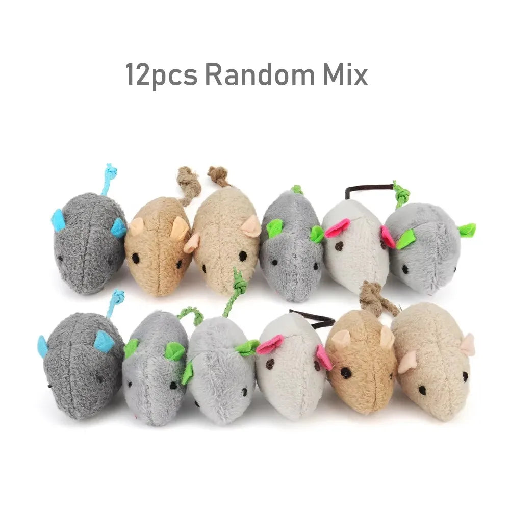 Hot 12PCS Interactive Plush Rat And Cat Toys With Durable Linen Perfect For Pet Safe For Indoor Play Pet toys