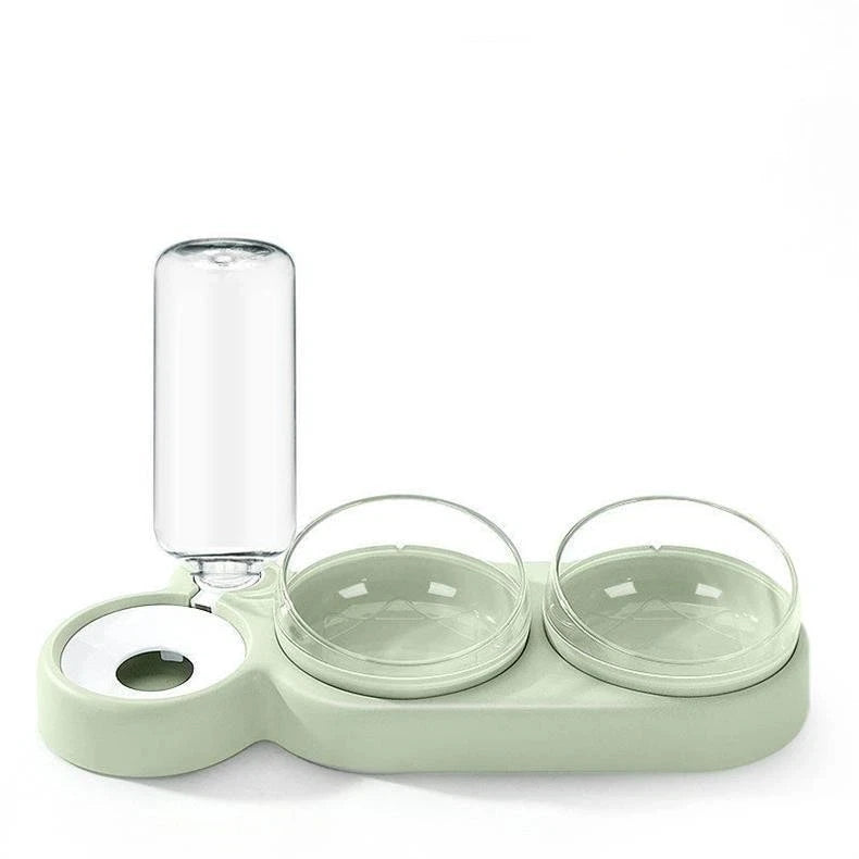 3-Bowl Pet Feeding Station with Water Dispenser