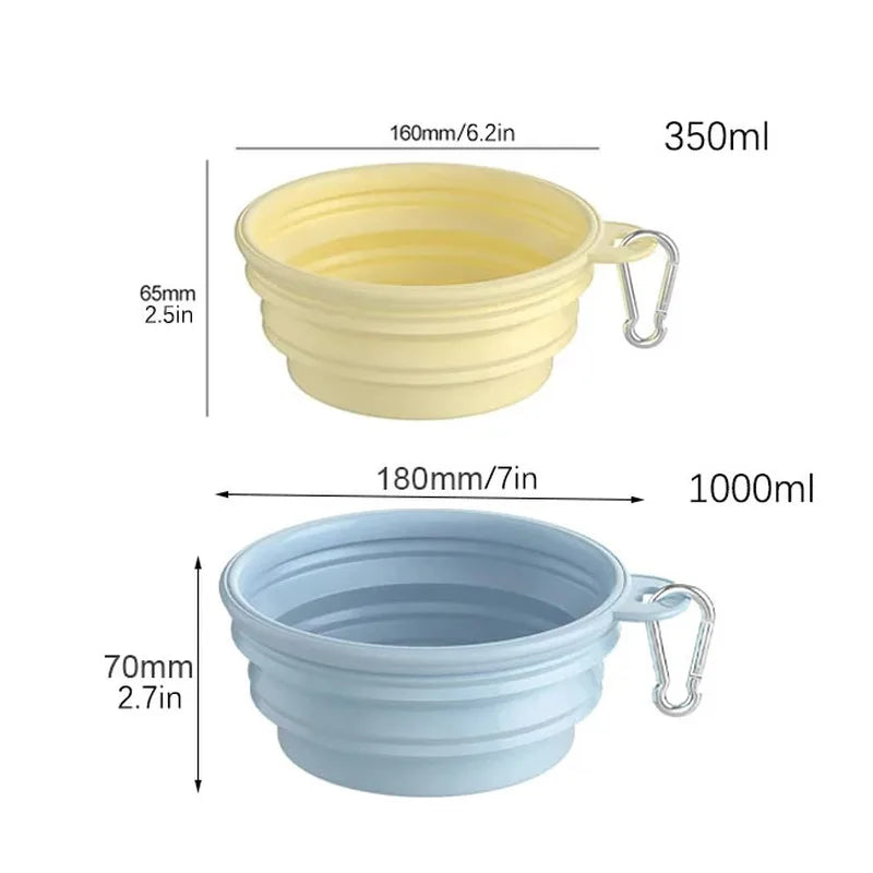 Collapsible Pet Travel Bowl, 350 ml or 1000 ml