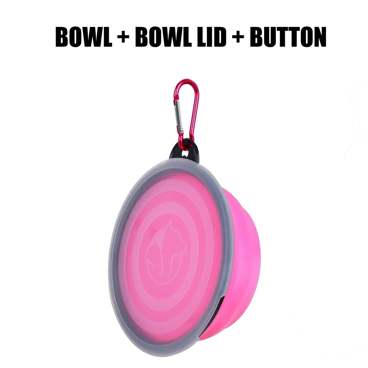 Collapsible Travel Bowl with Keychain Clip, 13 cm