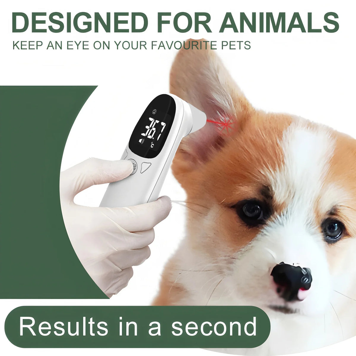 Pet Ear Digital Thermometer Non-Contact Electronic Temperature Measuring Device for Dog Cat Puppy Veterinary Supplies