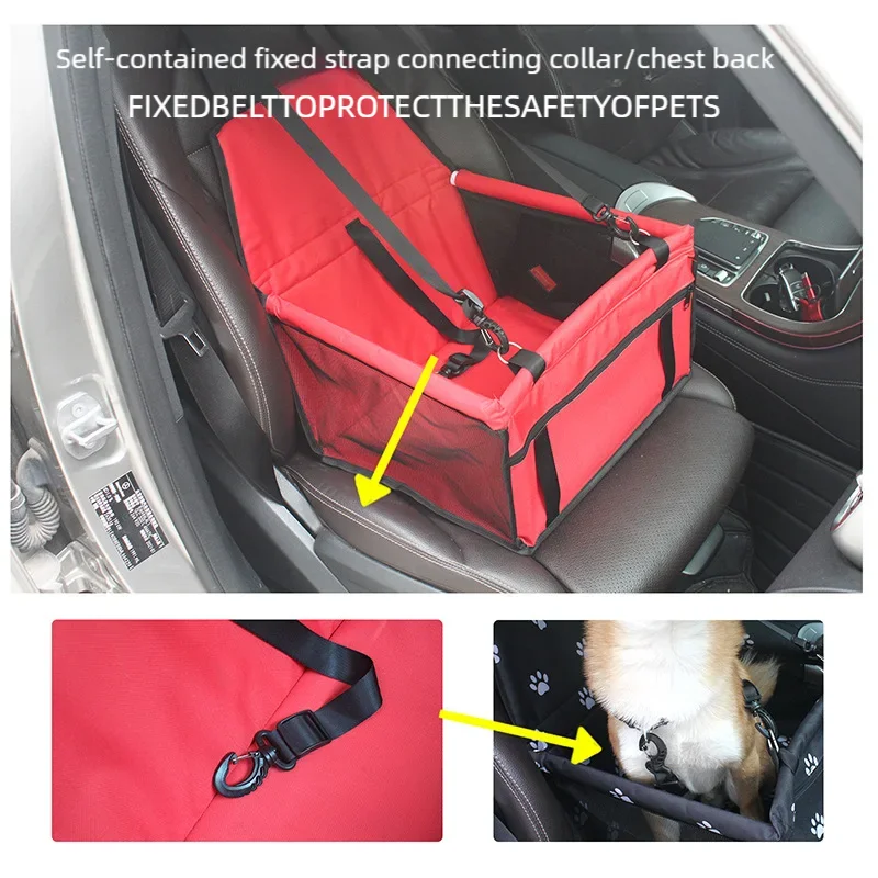 Durable Scratch Proof Dog Car Seat Pet Booster for Front Seat with Sturdy Safety Belt Foldable Stable Must Have for Puppy Travel