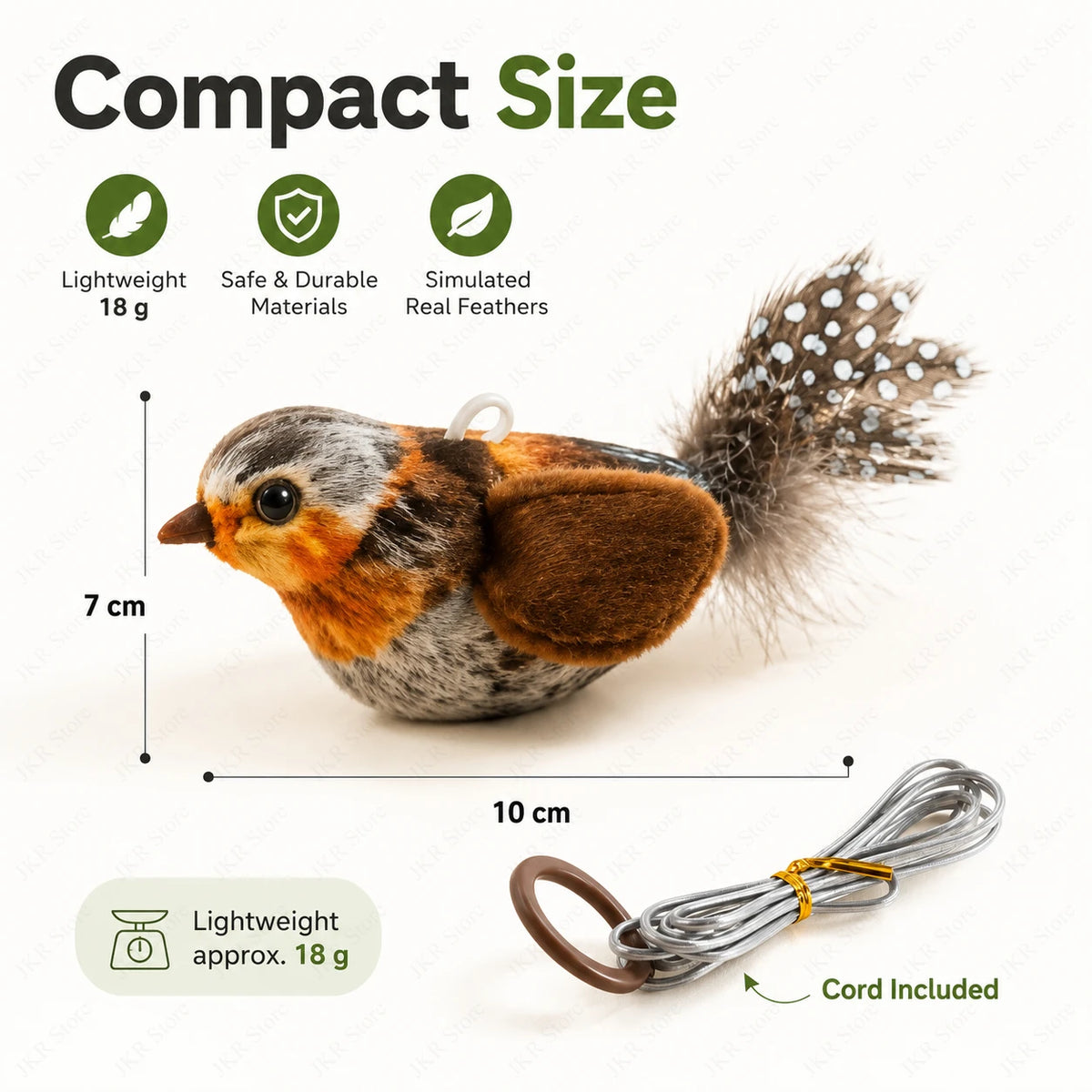 1/3Pcs Interactive Electric Bird Toy for Cats Chirping Sound Flapping Wings Plush Chew Bite Toy for Kittens Indoor Play