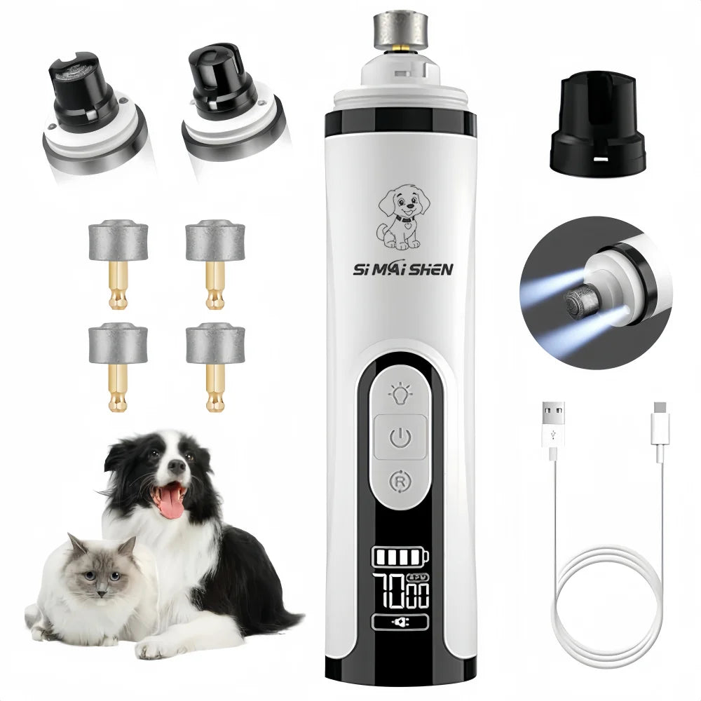 USB Rechargeable LED Nail Grinder for Cats & Dogs